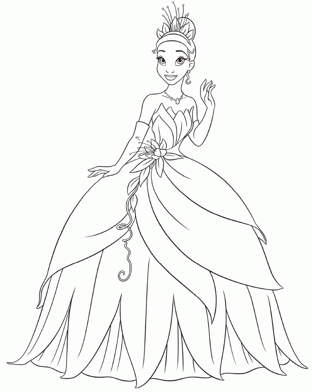 10 Enchanting Disney Coloring Pages Featuring Princess Tiana