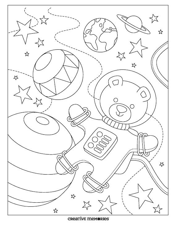 10 Astronaut Travel Coloring Pages Printable for Kids 7