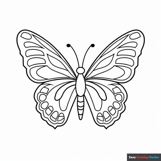 41 Easy Butterfly Coloring Pages for Kids Free Printable 31