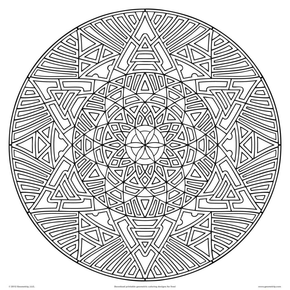 10 Geometric Mandala Coloring Pages for Relaxation and Creative Expression