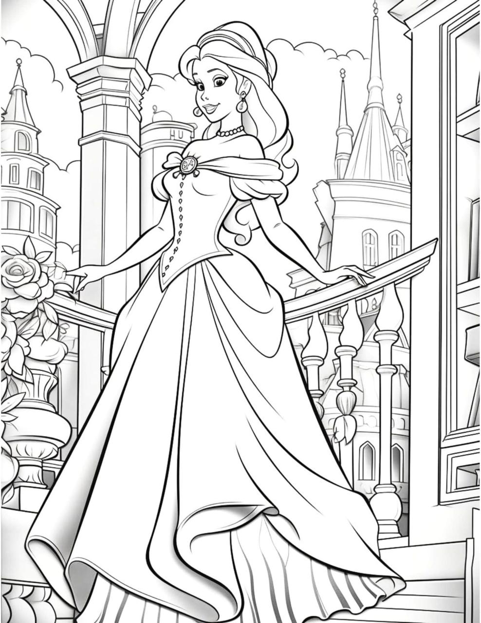 10 Elegant Disney Princess Coloring Pages to Print for a Touch of Magic