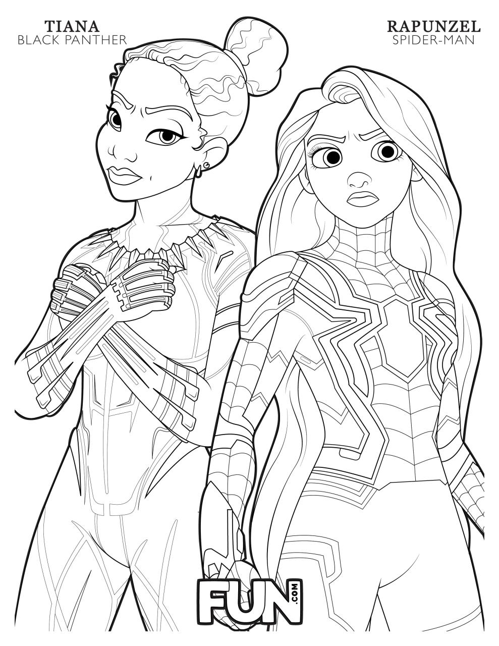 10 Spiderman and Disney Crossover Coloring Pages for Kids and Adults