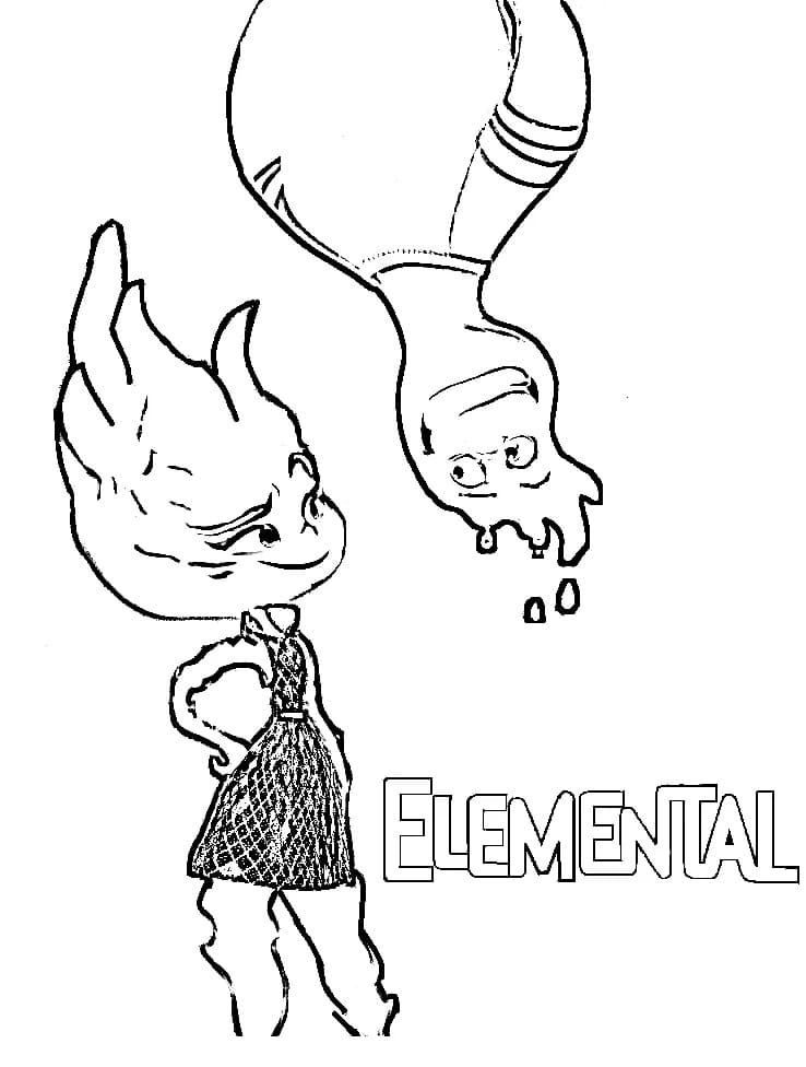 10 Enchanting Disney Coloring Pages: Elemental