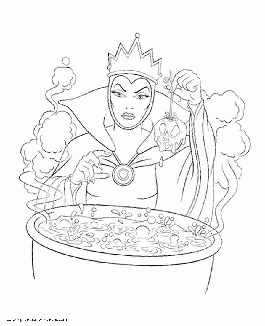 10 Evil Disney Queen Coloring Pages for Villain Fans