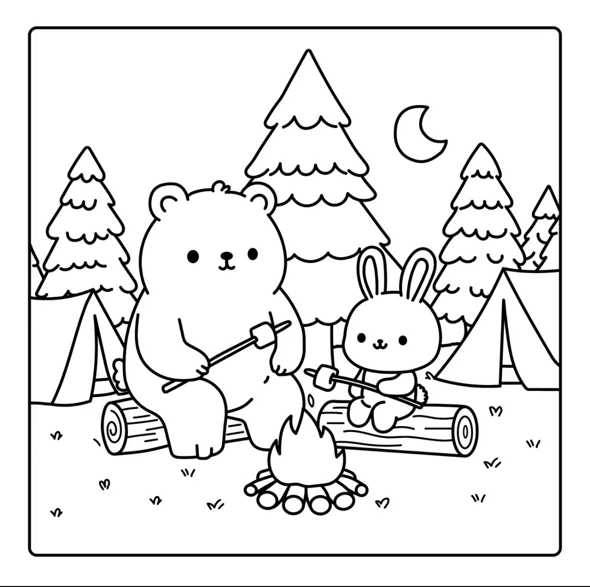 9+ Easy Cozy Bears Coloring Pages Printable 1