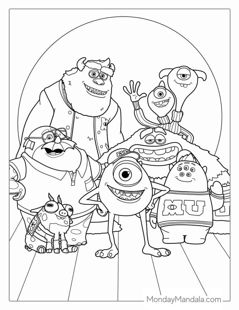 10 Disney Monsters Inc Coloring Pages for Kids: Unleash Their Imagination